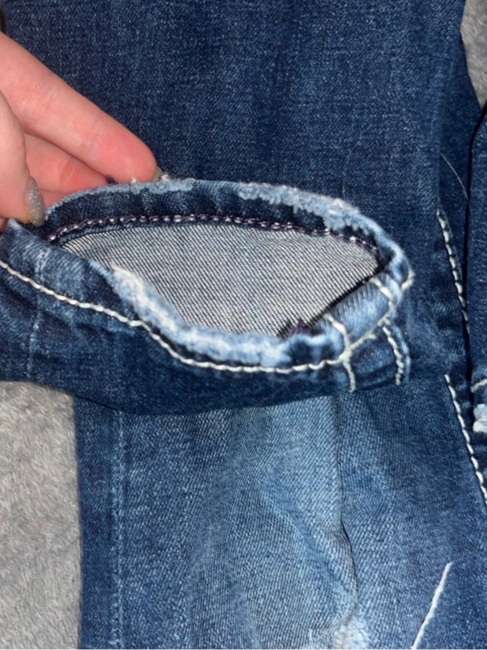 Vigoss Dark Blue Skinny Jeans with Embroidered Back Pocket - Picture 4 of 10